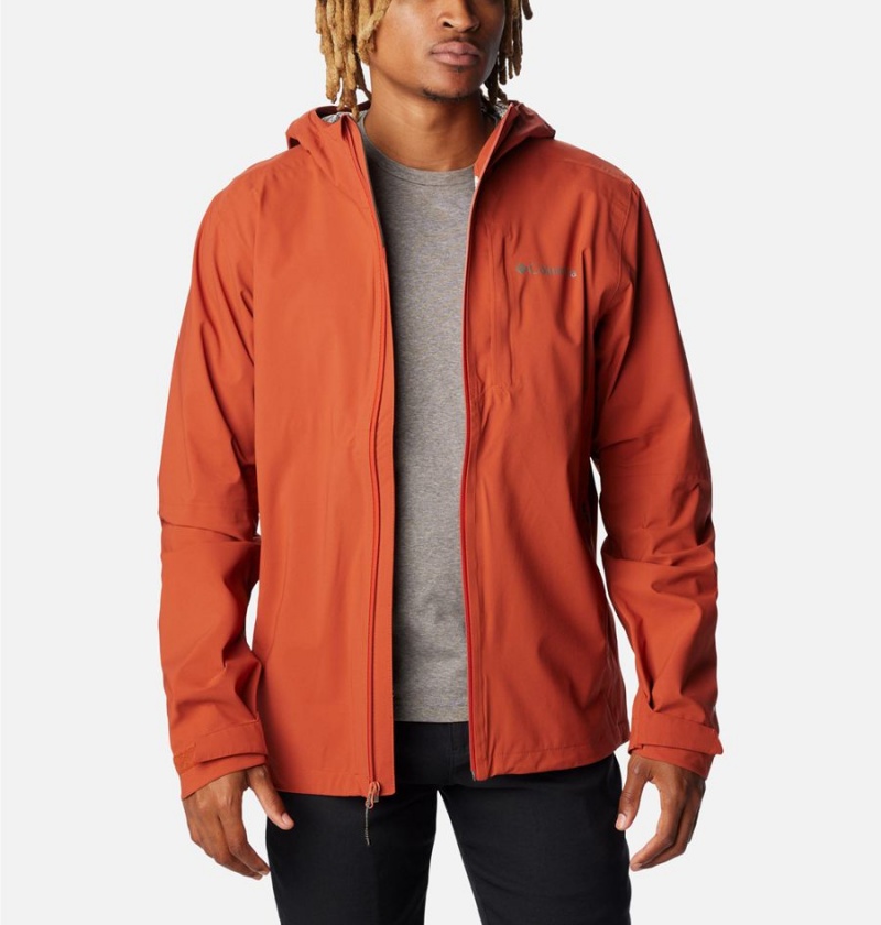 Red Men's Columbia Omni-Tech Ampli-Dry Shell Rain Jacket | EHPXD-0612