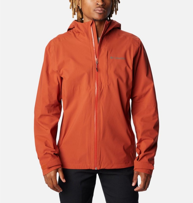 Red Men\'s Columbia Omni-Tech Ampli-Dry Shell Rain Jacket | EHPXD-0612