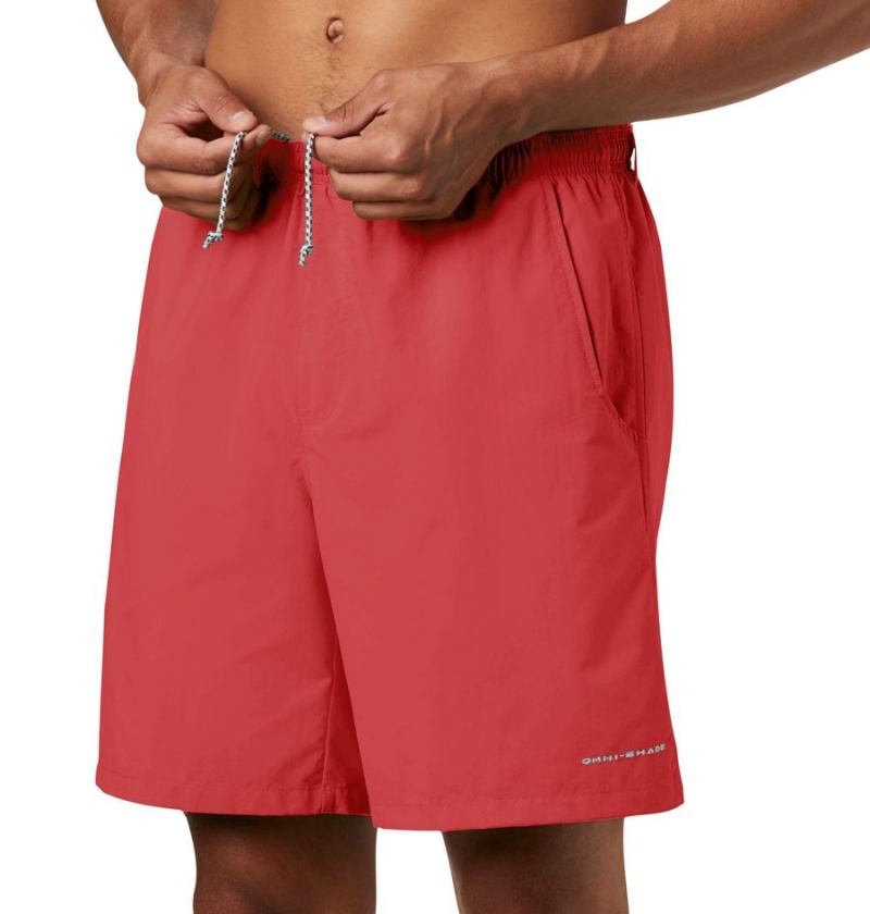 Red Men's Columbia PFG Backcast III Water Shorts | UHJDA-2589