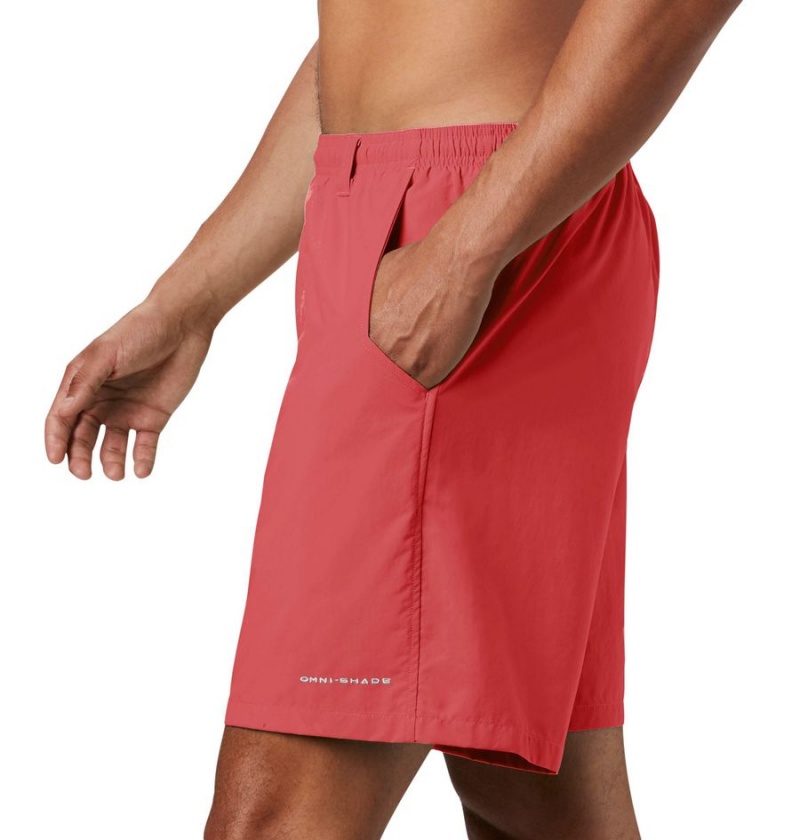 Red Men's Columbia PFG Backcast III Water Shorts | UHJDA-2589