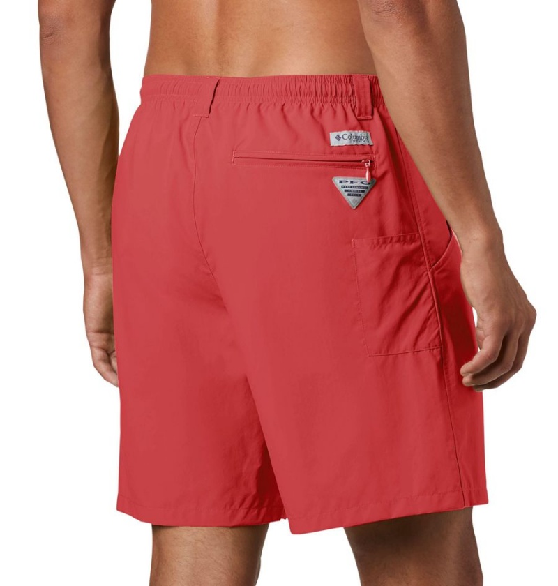 Red Men's Columbia PFG Backcast III Water Shorts | UHJDA-2589