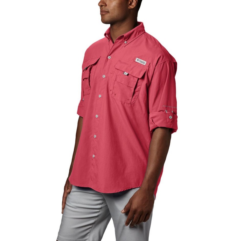 Red Men's Columbia PFG Bahama II Long Sleeve Shirt | RILXQ-3816