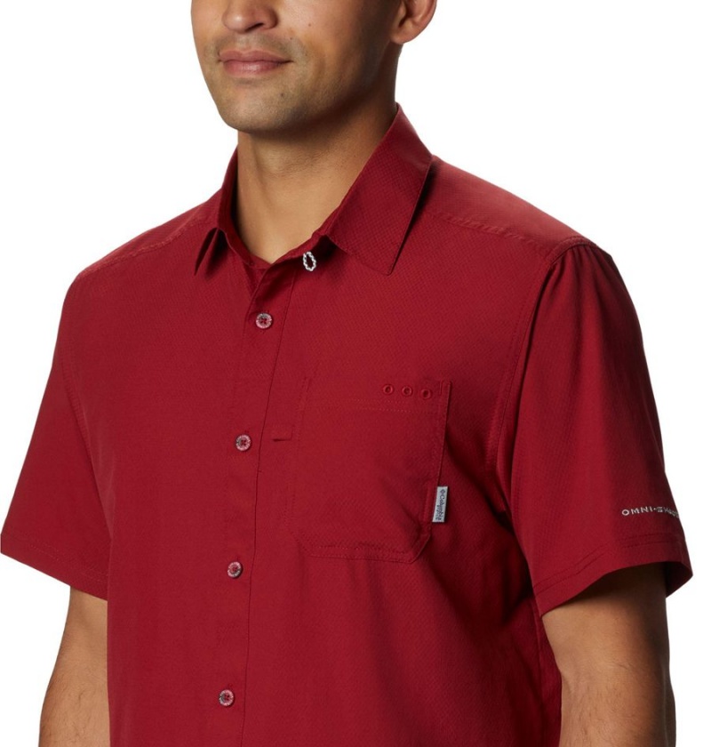 Red Men's Columbia PFG Slack Tide Camp Shirt | DVOQH-3206