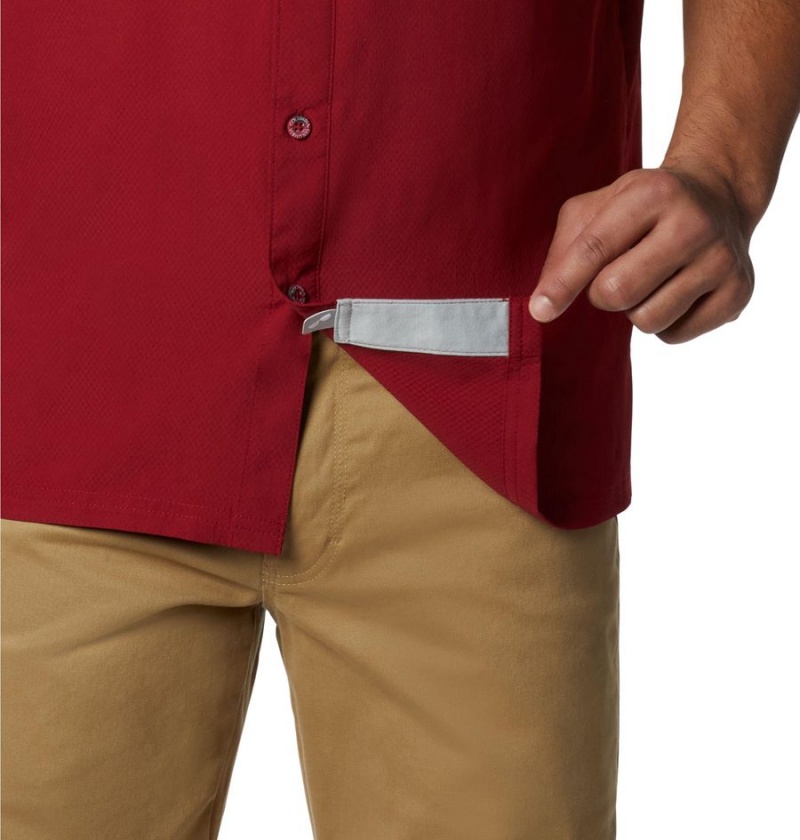 Red Men's Columbia PFG Slack Tide Camp Shirt | DVOQH-3206