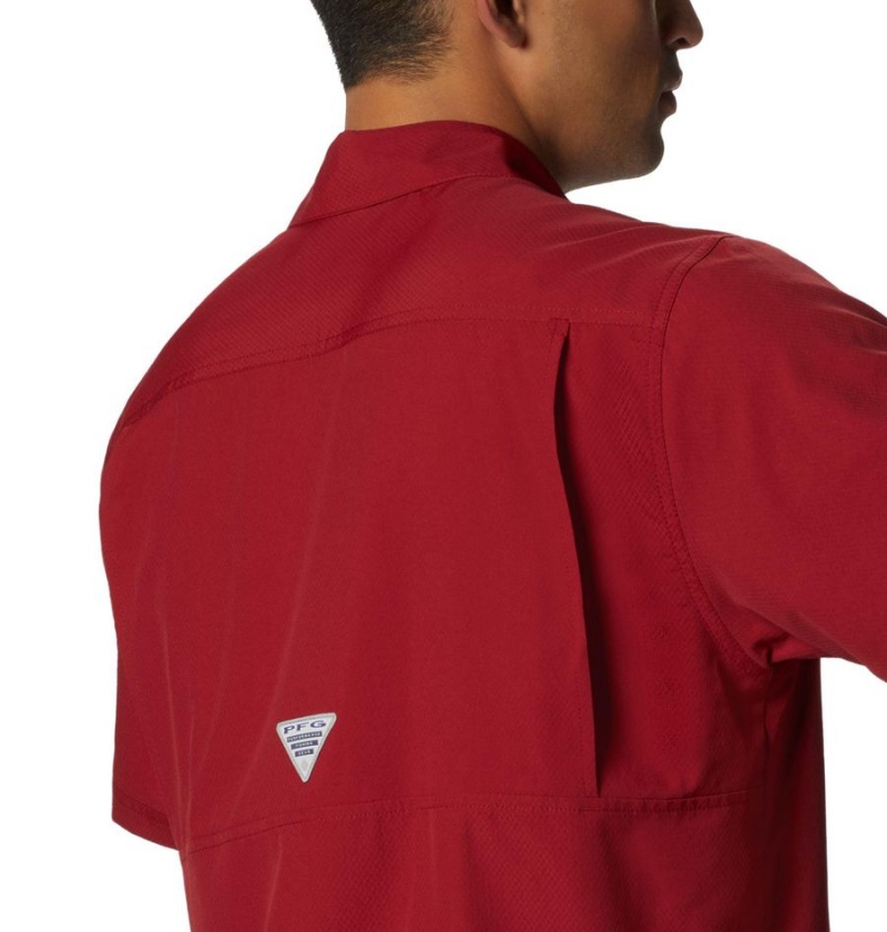 Red Men's Columbia PFG Slack Tide Camp Shirt | DVOQH-3206