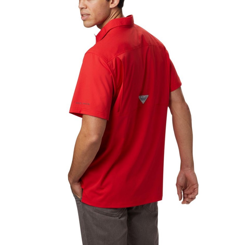 Red Men's Columbia PFG Slack Tide Camp Shirt | NTCFY-9234