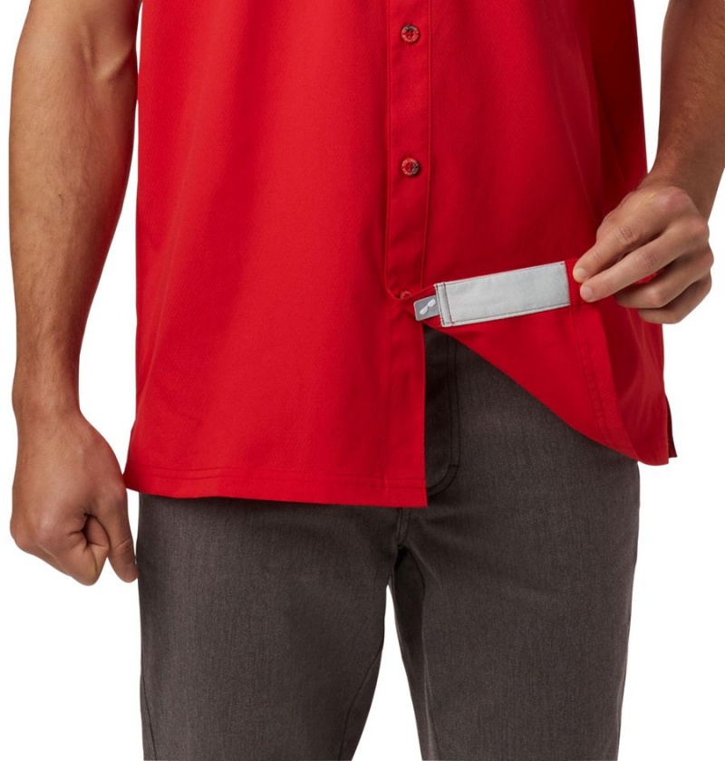 Red Men's Columbia PFG Slack Tide Camp Shirt | NTCFY-9234