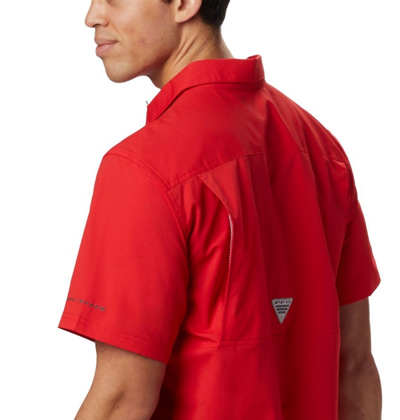 Red Men's Columbia PFG Slack Tide Camp Shirt | NTCFY-9234