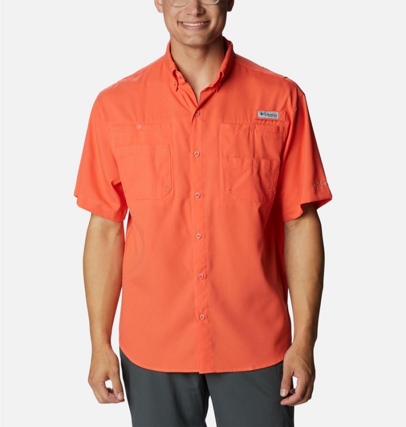 Red Men\'s Columbia PFG Tamiami II Short Sleeve Shirt | LJIGY-6580