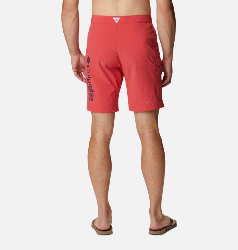 Red Men's Columbia PFG Terminal Tackle Board Shorts | WQNDZ-3421