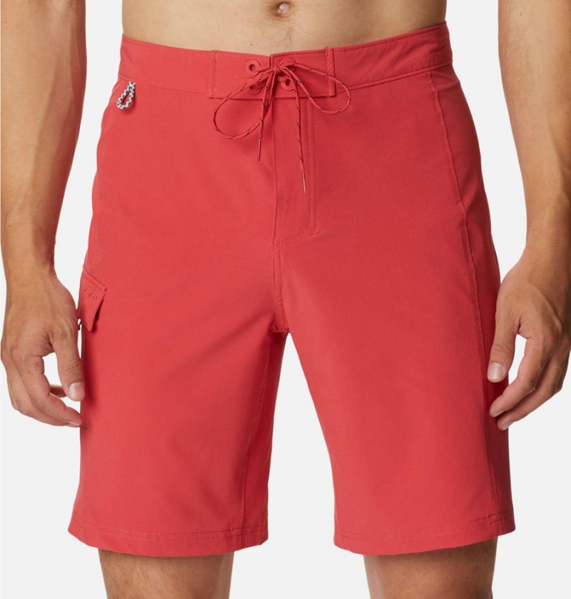 Red Men's Columbia PFG Terminal Tackle Board Shorts | WQNDZ-3421