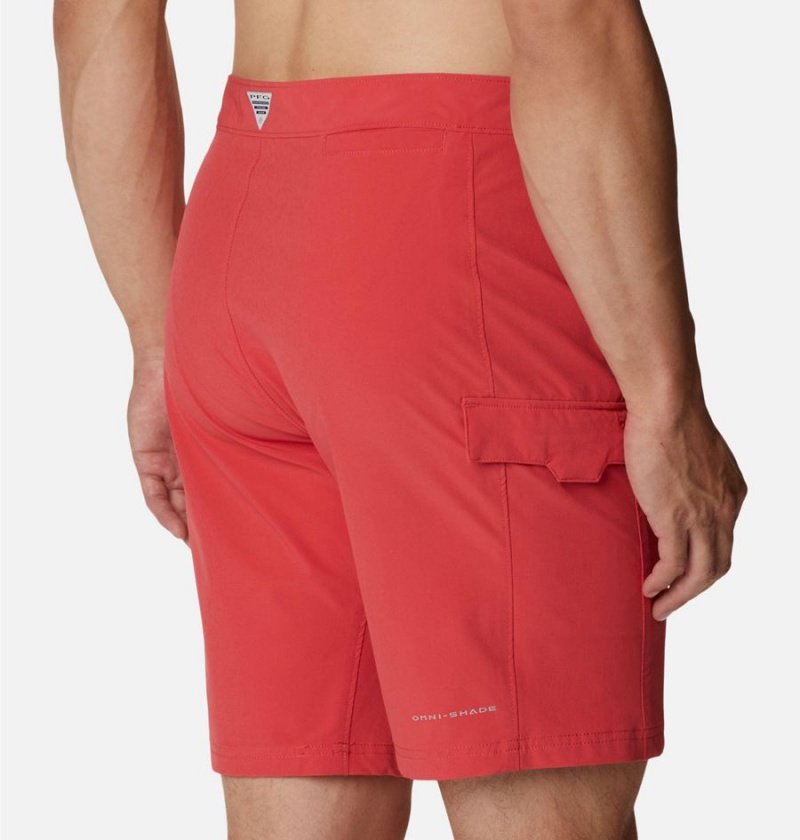 Red Men's Columbia PFG Terminal Tackle Board Shorts | WQNDZ-3421