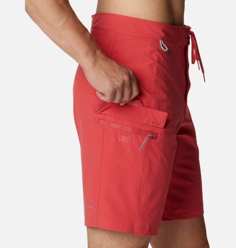 Red Men's Columbia PFG Terminal Tackle Board Shorts | WQNDZ-3421