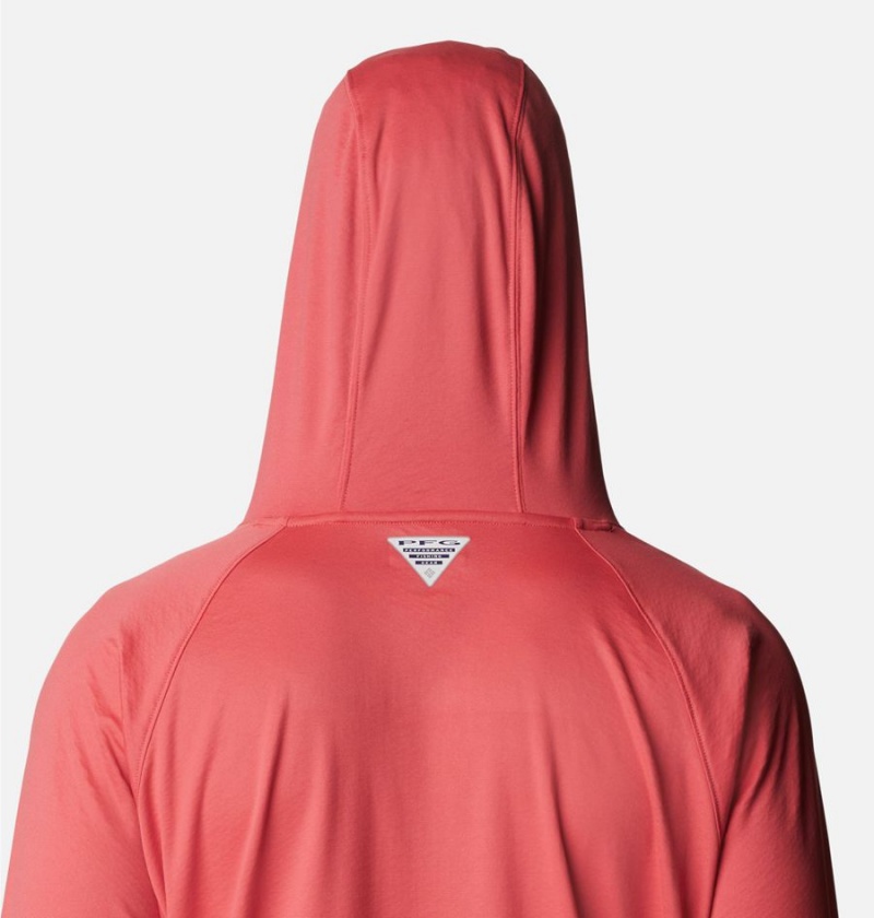 Red Men's Columbia PFG Zero Rules Ice Hoodie | FPNGU-4325