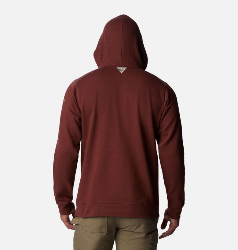 Red Men's Columbia PHG Game Flag II Hoodie | CANYQ-2587