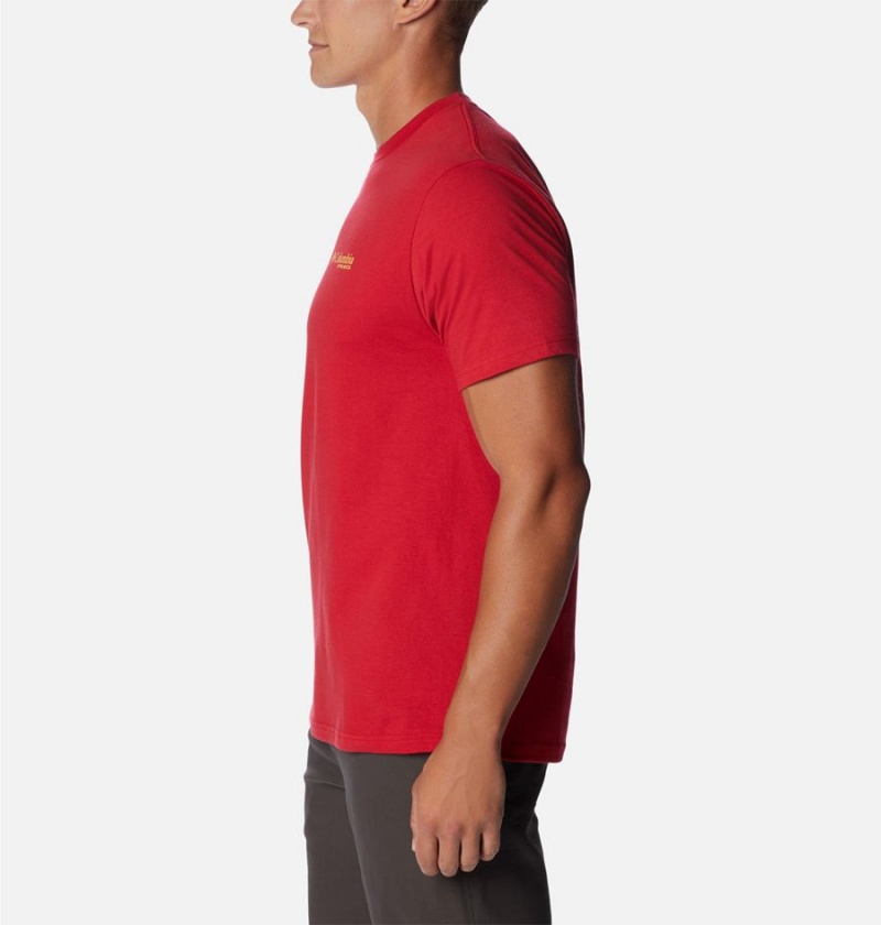 Red Men's Columbia PHG Horchata T-Shirt | VGWZX-2839