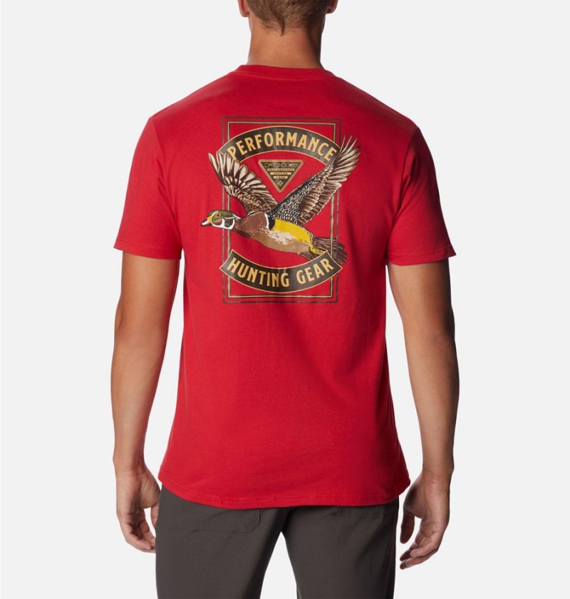 Red Men\'s Columbia PHG Horchata T-Shirt | VGWZX-2839