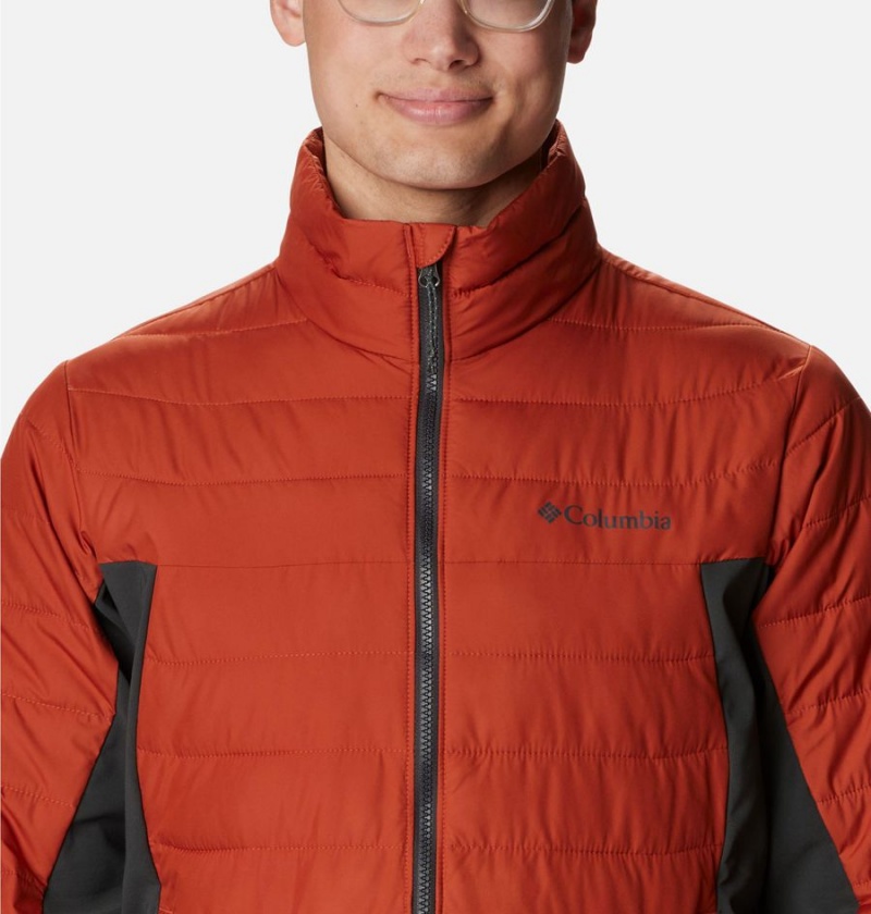 Red Men's Columbia Powder Lite Hybrid Insulated Puffer Jacket | FNHBV-7395