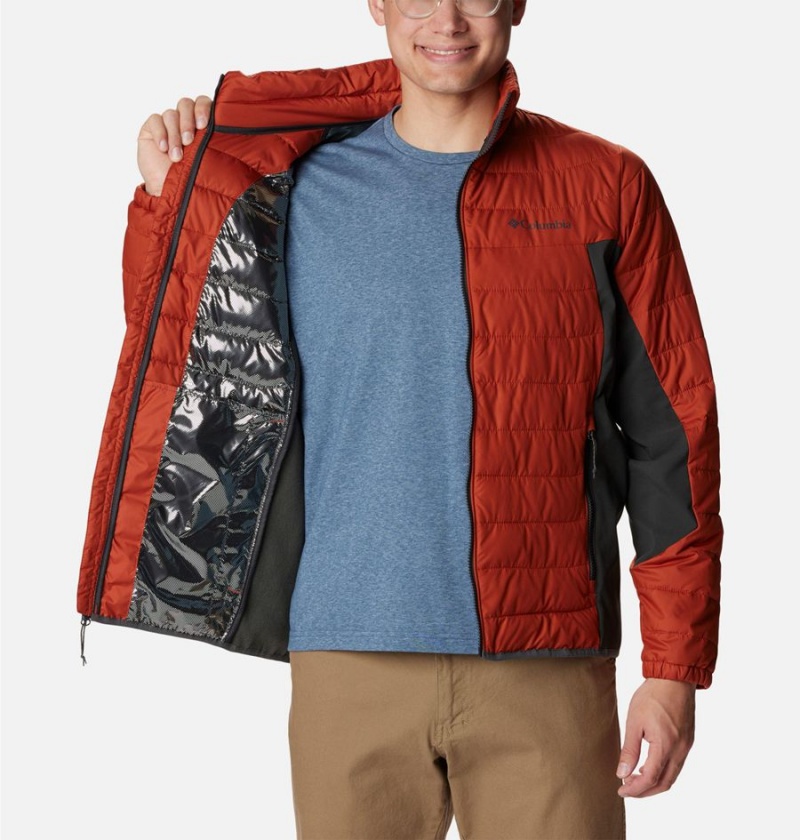 Red Men's Columbia Powder Lite Hybrid Insulated Puffer Jacket | FNHBV-7395