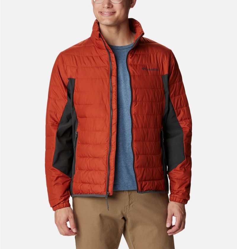 Red Men's Columbia Powder Lite Hybrid Insulated Puffer Jacket | FNHBV-7395