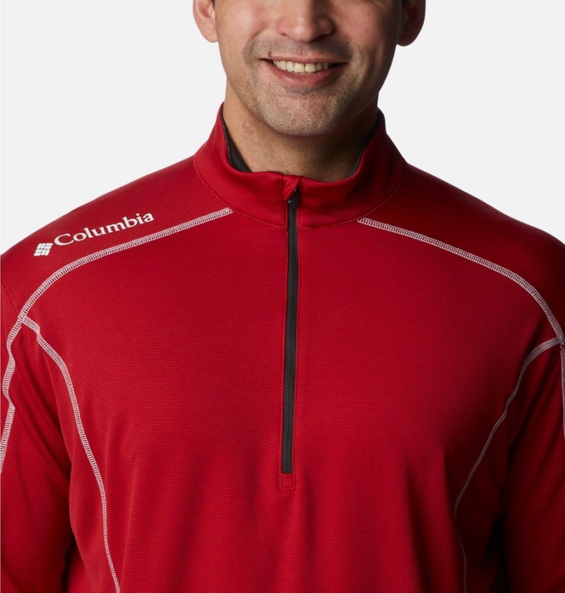 Red Men's Columbia Shotgun Quarter Zip Golf Pullover | SVDQU-9542