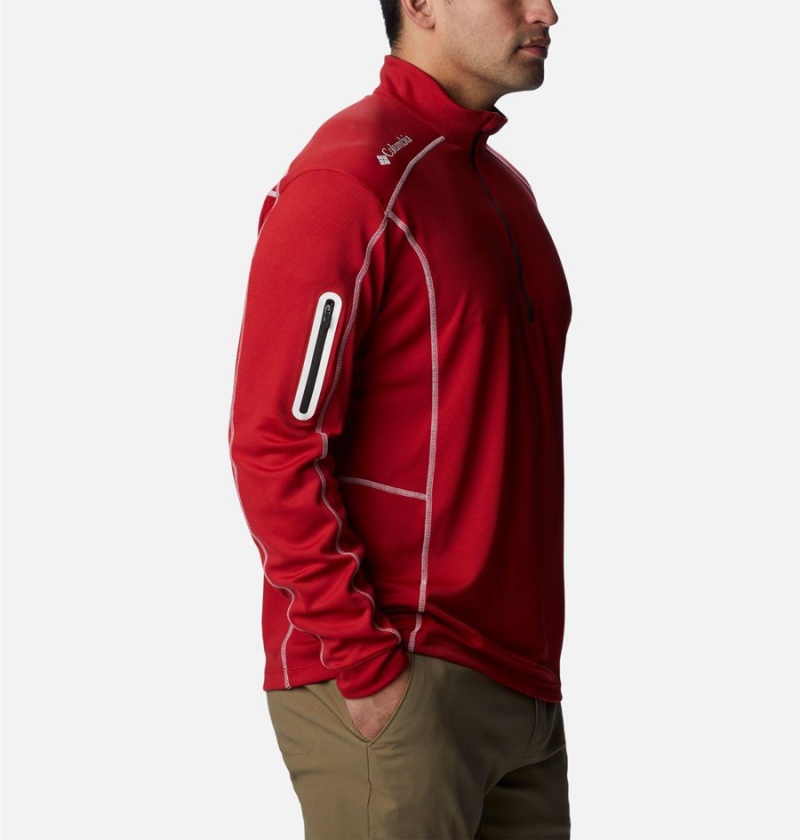 Red Men's Columbia Shotgun Quarter Zip Golf Pullover | SVDQU-9542