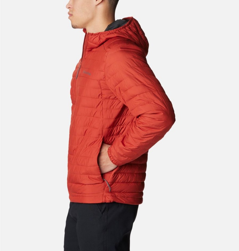 Red Men's Columbia Silver Falls Hooded Insulated Puffer Jacket | SPQOR-7460