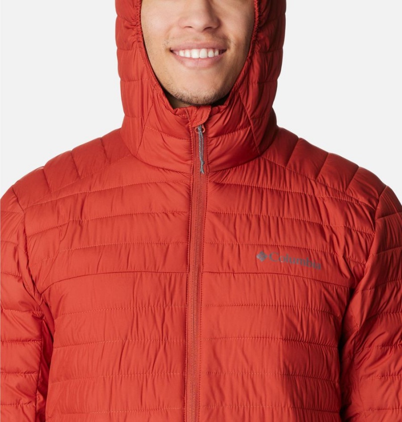 Red Men's Columbia Silver Falls Hooded Insulated Puffer Jacket | SPQOR-7460