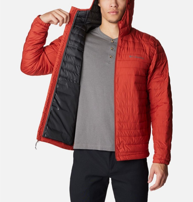 Red Men's Columbia Silver Falls Hooded Insulated Puffer Jacket | SPQOR-7460