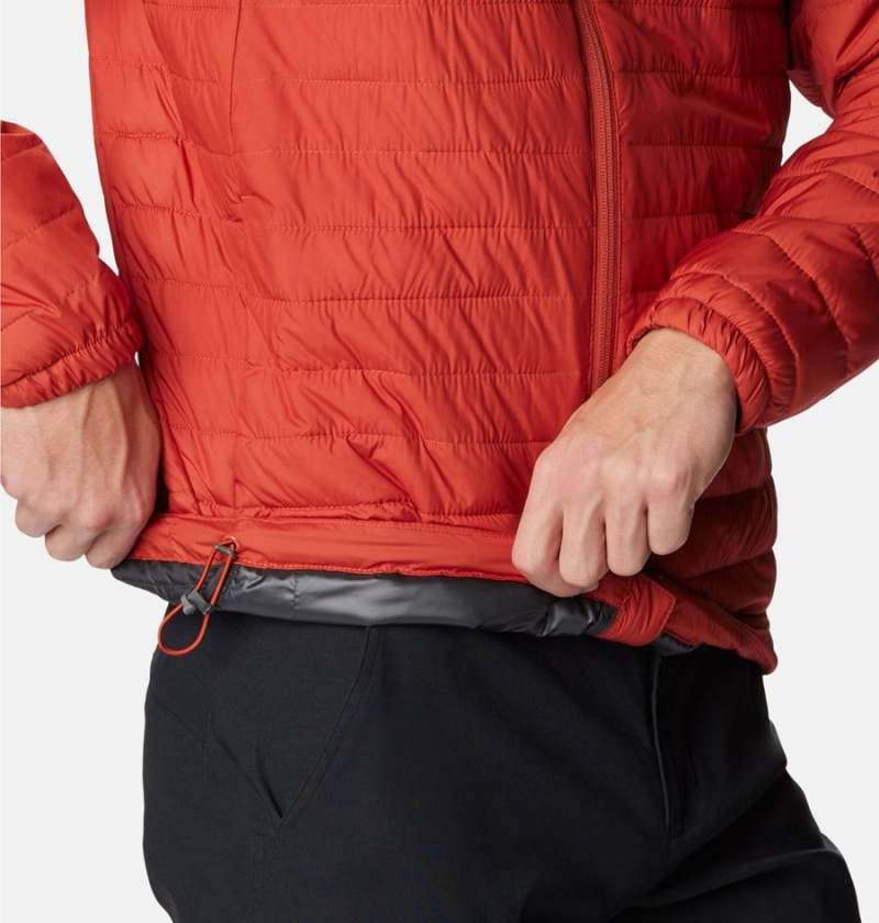 Red Men's Columbia Silver Falls Hooded Insulated Puffer Jacket | SPQOR-7460