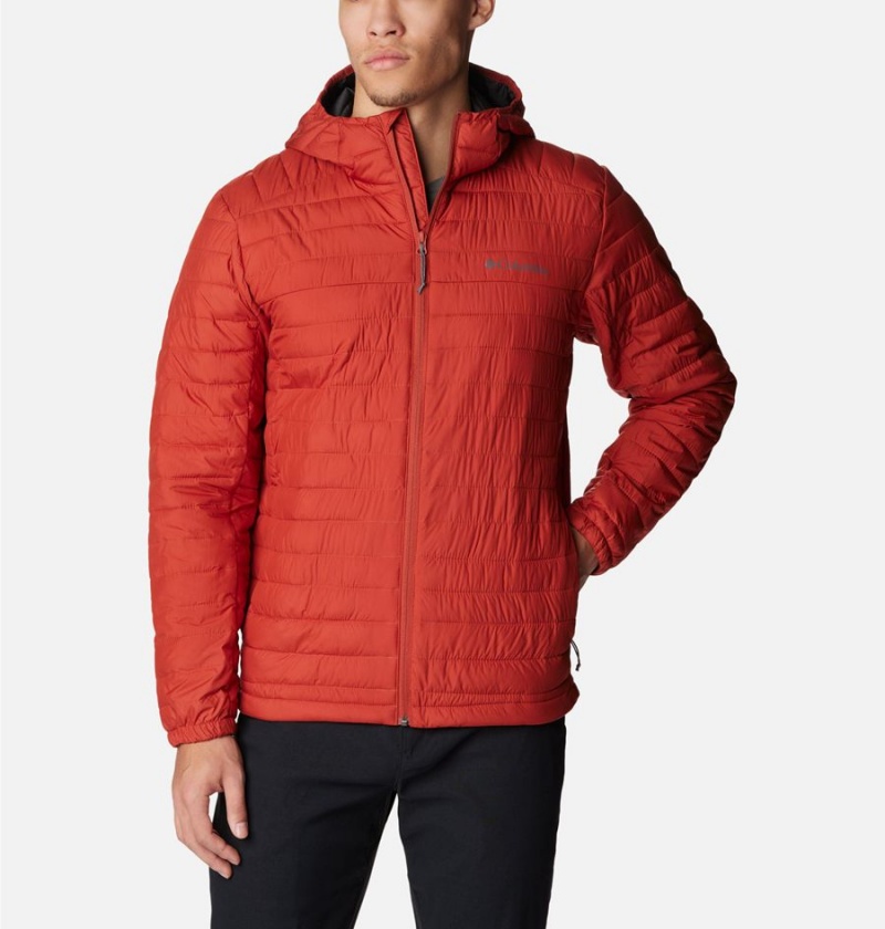 Red Men's Columbia Silver Falls Hooded Insulated Puffer Jacket | SPQOR-7460