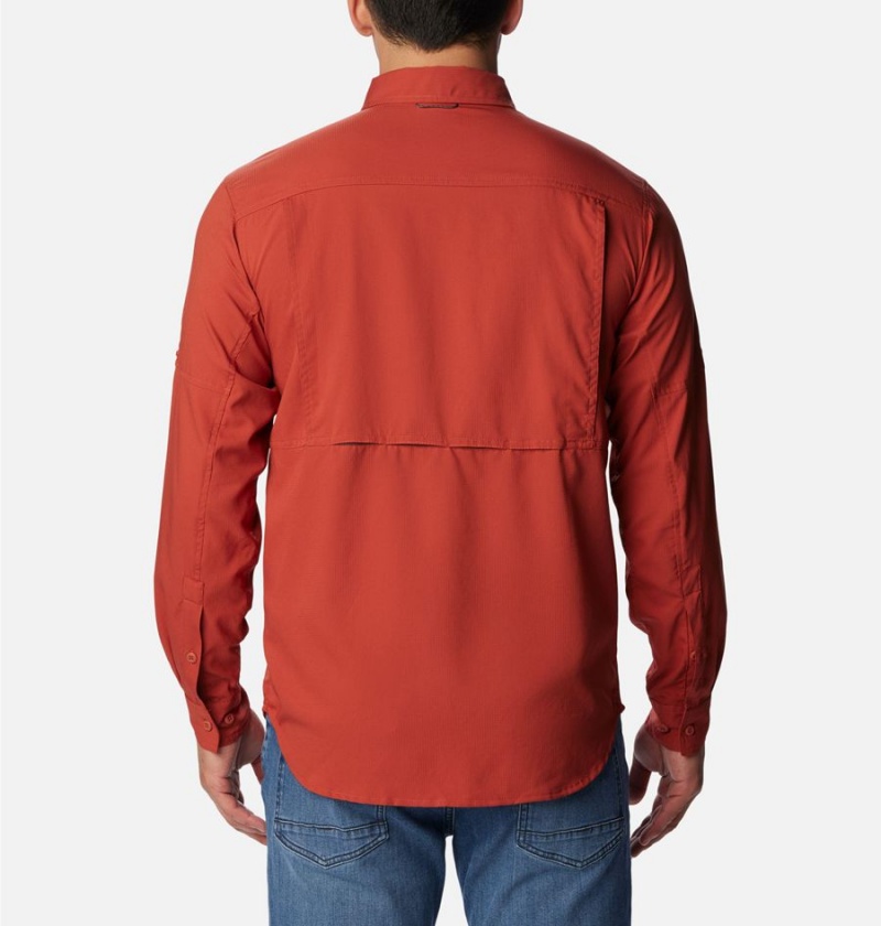 Red Men's Columbia Silver Ridge Utility Lite Long Sleeve Shirt | PLJMB-8260