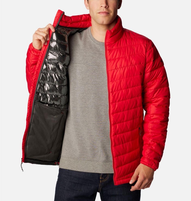 Red Men's Columbia Slope Edge Insulated Puffer Jacket | JXPTH-1420