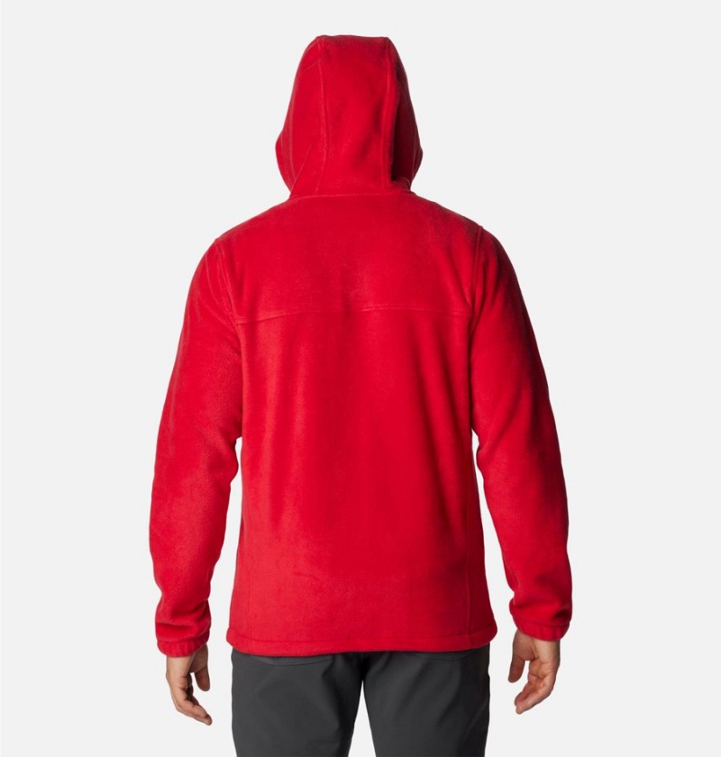 Red Men's Columbia Steens Mountain Full Zip Hoodie Fleece Jacket | YHQVN-2059