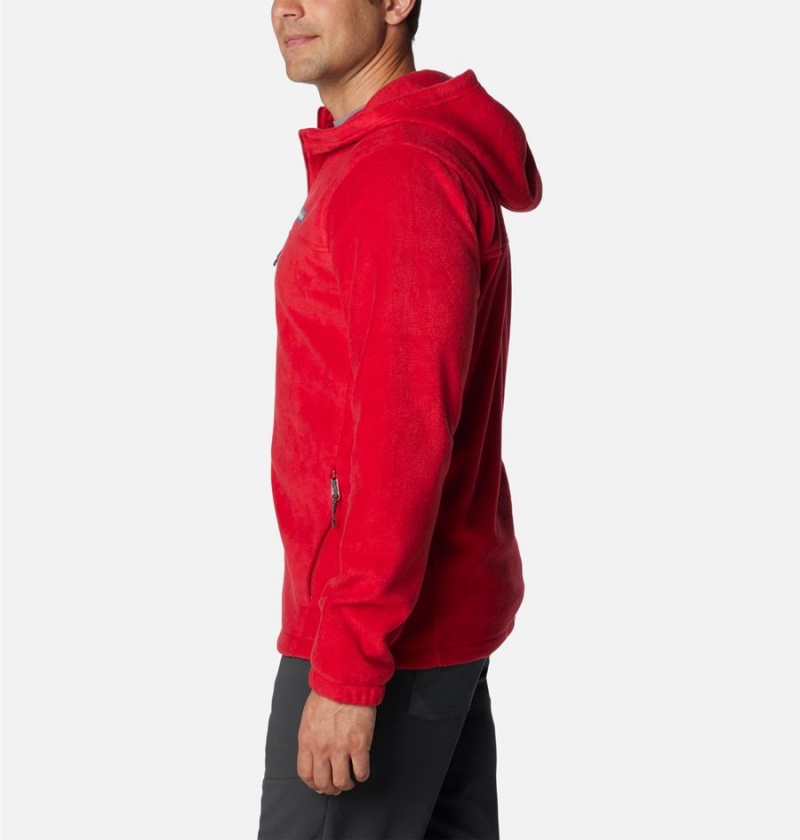 Red Men's Columbia Steens Mountain Full Zip Hoodie Fleece Jacket | YHQVN-2059