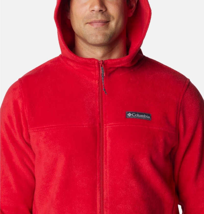 Red Men's Columbia Steens Mountain Full Zip Hoodie Fleece Jacket | YHQVN-2059