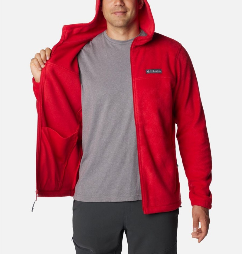 Red Men's Columbia Steens Mountain Full Zip Hoodie Fleece Jacket | YHQVN-2059