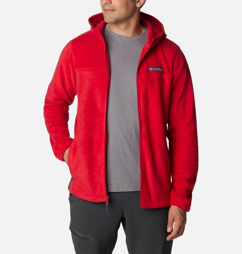 Red Men's Columbia Steens Mountain Full Zip Hoodie Fleece Jacket | YHQVN-2059