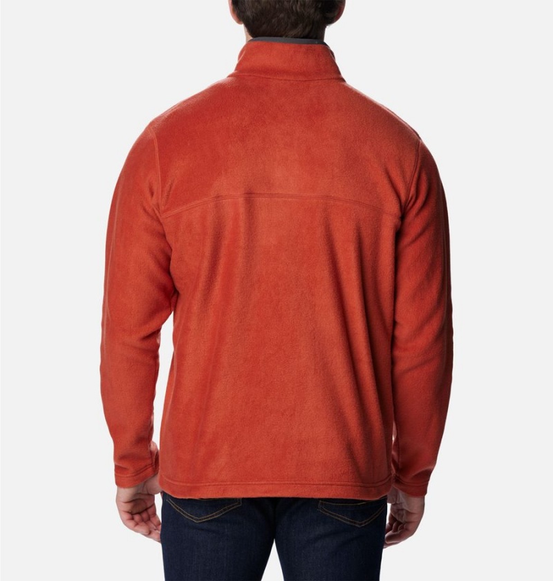 Red Men's Columbia Steens Mountain Half Snap Fleece Pullover | WOBKJ-9562