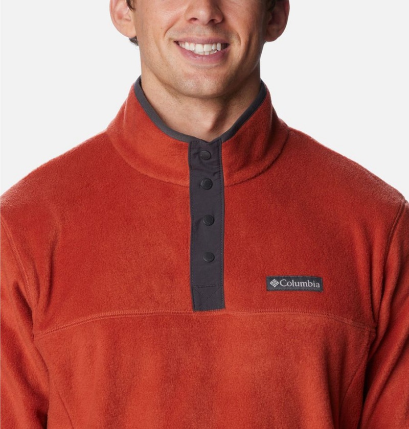 Red Men's Columbia Steens Mountain Half Snap Fleece Pullover | WOBKJ-9562