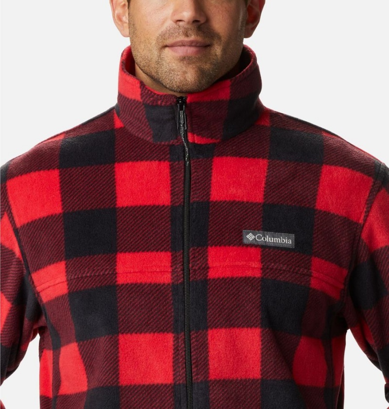 Red Men's Columbia Steens Mountain Printed Fleece Jacket | SFENJ-3018