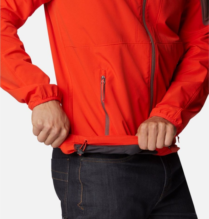 Red Men's Columbia Tall Heights Hooded Softshell Jackets | GLPHT-6128