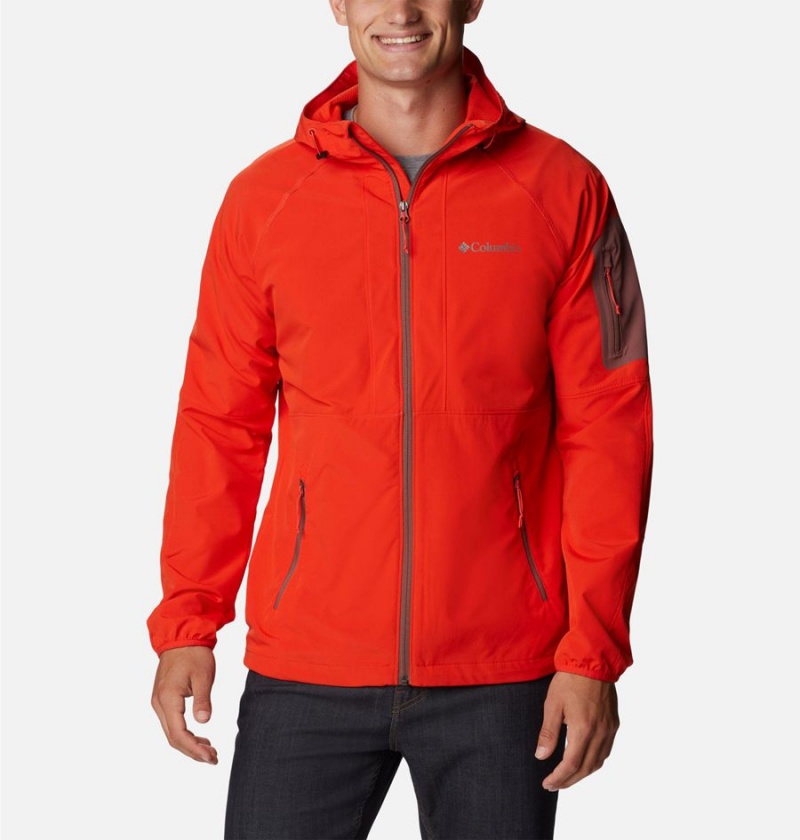 Red Men\'s Columbia Tall Heights Hooded Softshell Jackets | GLPHT-6128