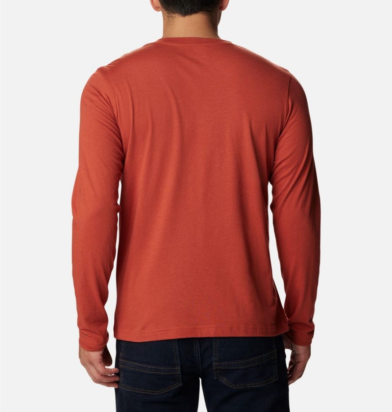 Red Men's Columbia Thistletown Hills Henley T-Shirt | ZIGNU-8376