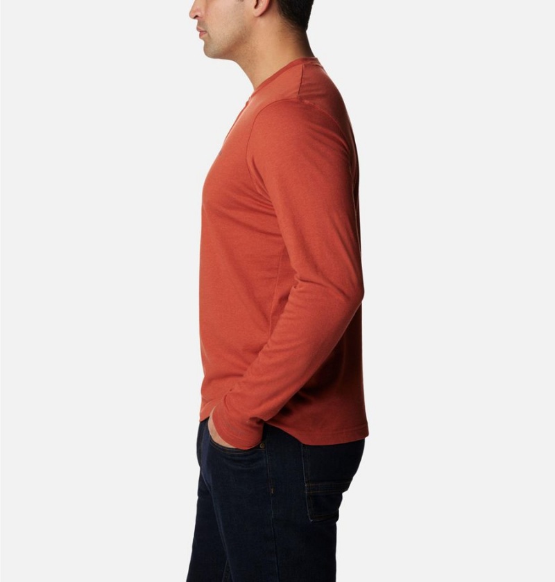 Red Men's Columbia Thistletown Hills Henley T-Shirt | ZIGNU-8376