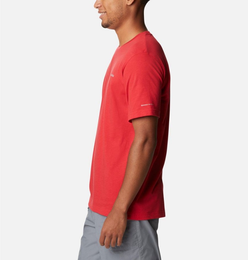 Red Men's Columbia Thistletown Hills Short Sleeve T-Shirt | CKNBL-0631