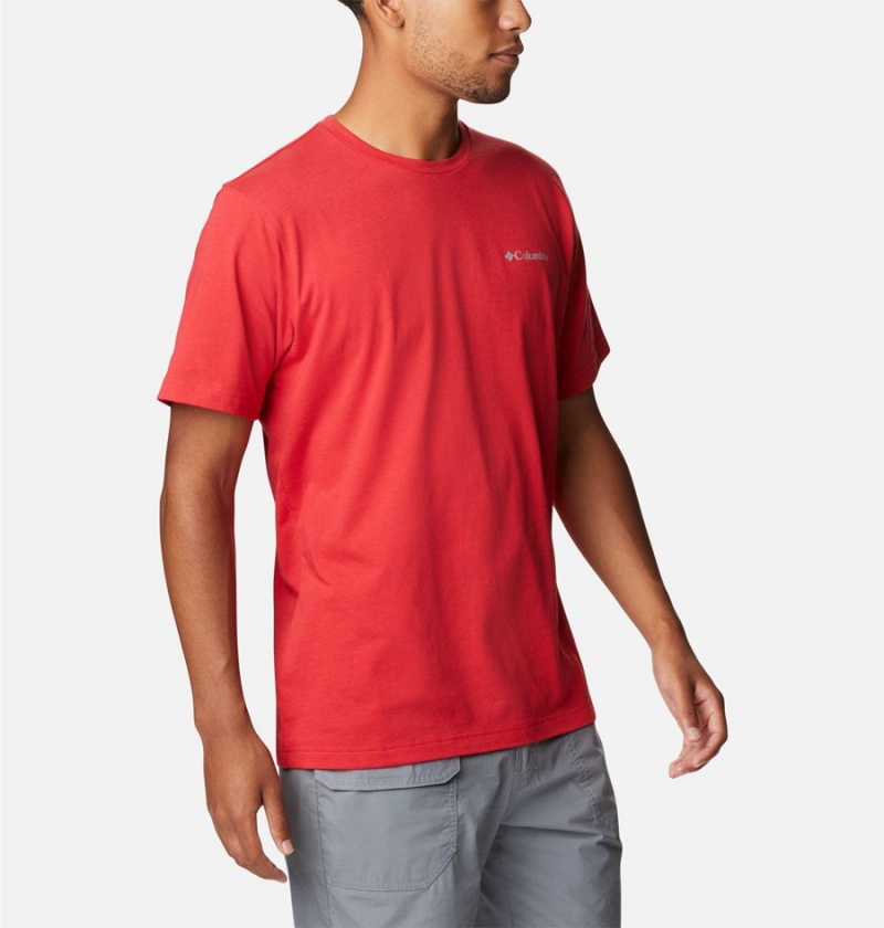 Red Men's Columbia Thistletown Hills Short Sleeve T-Shirt | CKNBL-0631