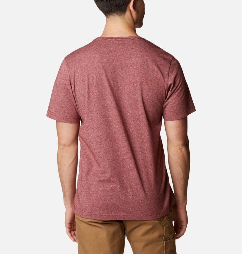 Red Men's Columbia Thistletown Hills Short Sleeve T-Shirt | XGDCB-4732