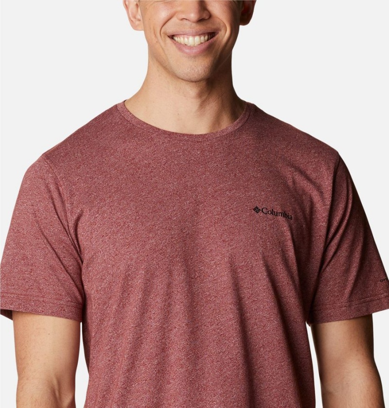 Red Men's Columbia Thistletown Hills Short Sleeve T-Shirt | XGDCB-4732