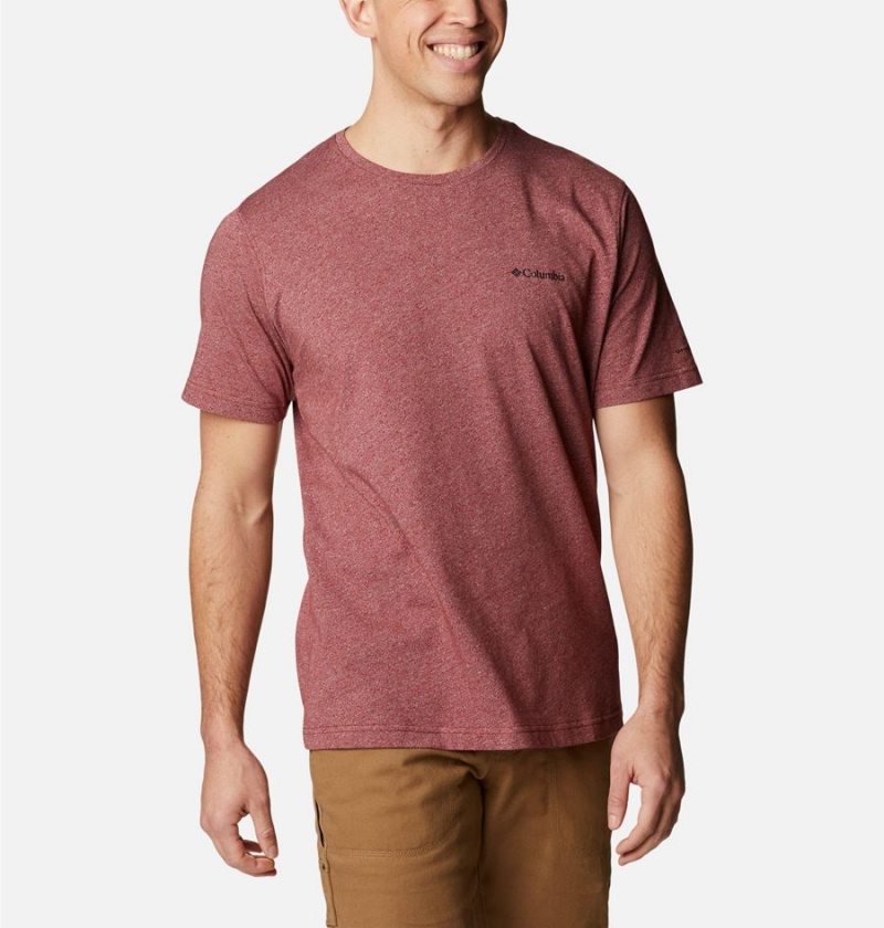 Red Men's Columbia Thistletown Hills Short Sleeve T-Shirt | XGDCB-4732